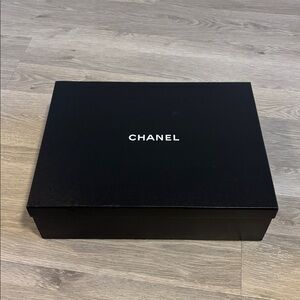 CHANEL Shoe or Ankle Boot Box - black with white logo (was ankle boots)